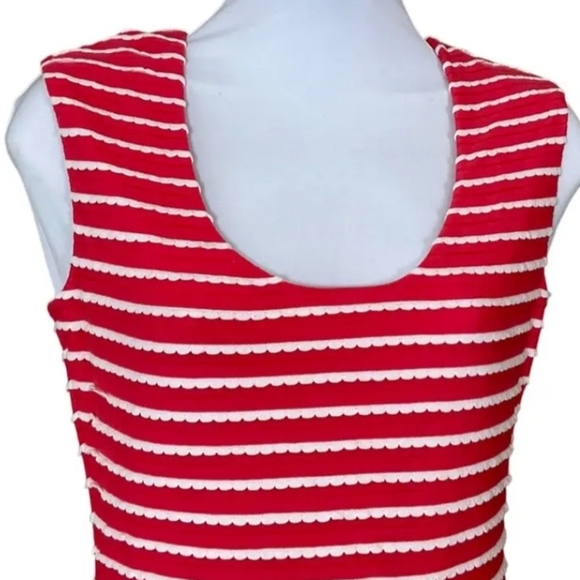 GUESS Pink and White Scalloped Mini Bandage Bodycon Dress - Picture 6 of 9